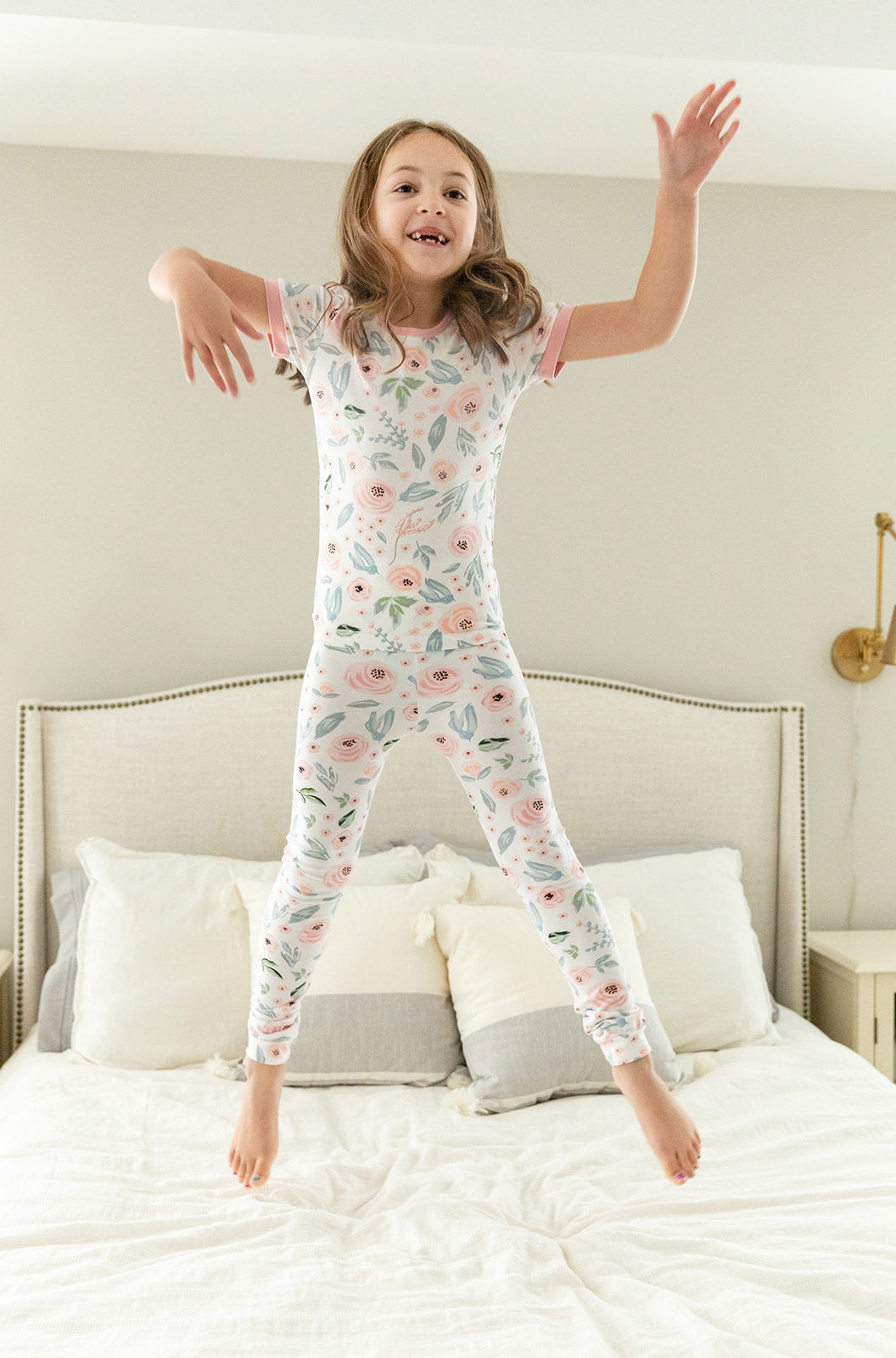 Ivy Girls Pink Flower/Floral Pajamas  Little Girl Sleepwear – Baby Be Mine