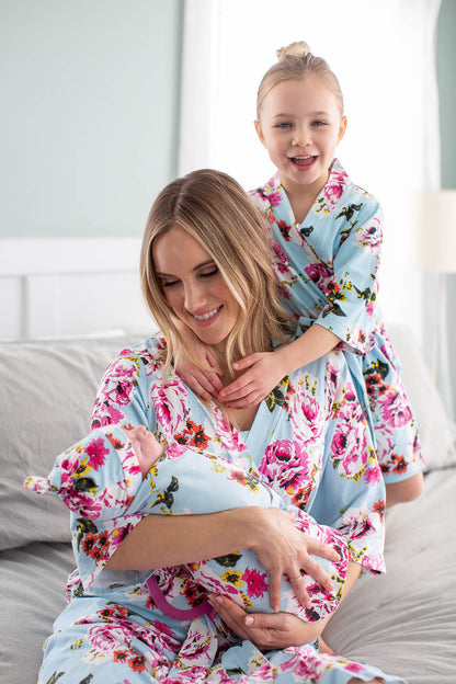 Isla Mommy & Daughter Robe Set & Newborn Swaddle Blanket Set