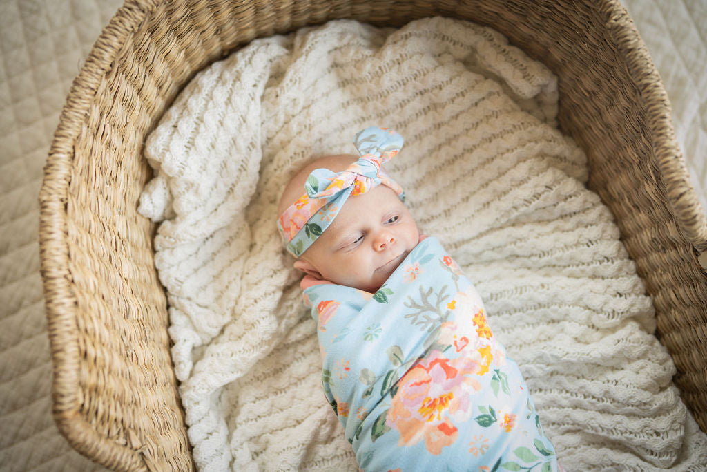 Swaddle and best sale headband set newborn