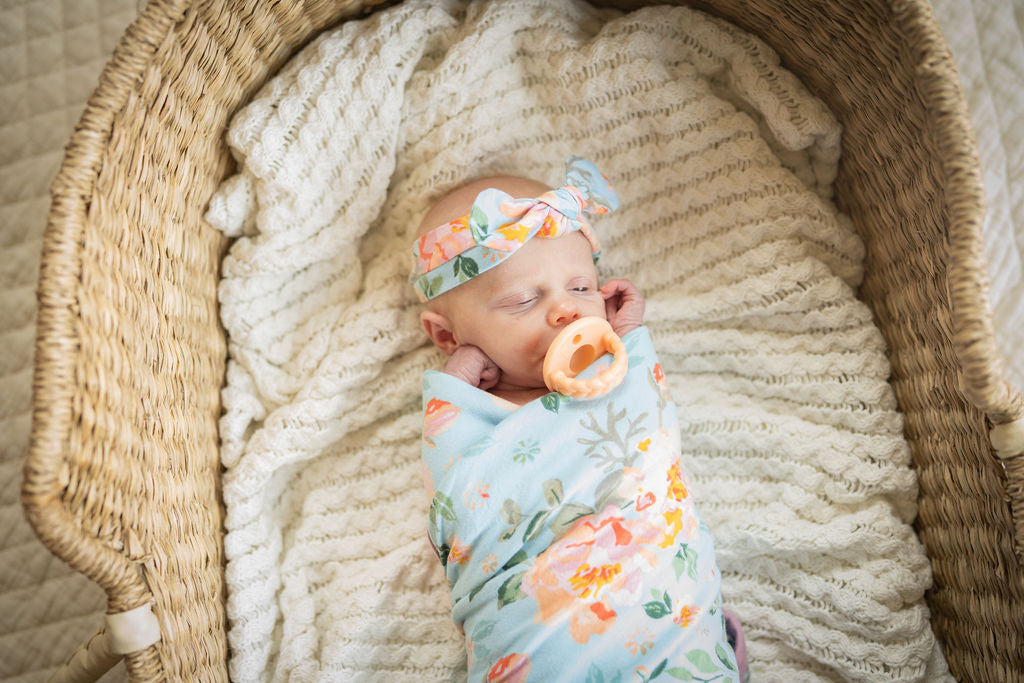 Jade Swaddle Blanket & Newborn Headband Set