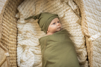 Gia Gownie & Olive Green Newborn Swaddle Blanket Set