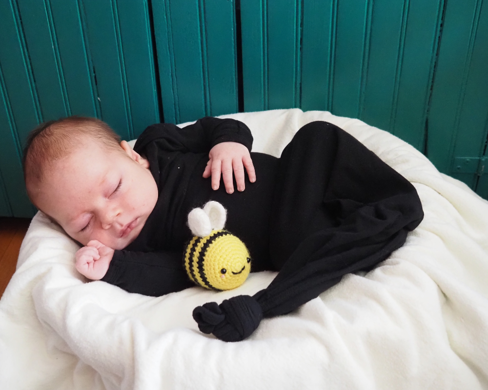 Black knotted baby gown clearance