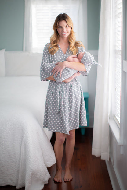Lisa Big Sister & Mom Pregnancy Robe & Swaddle Blanket Set