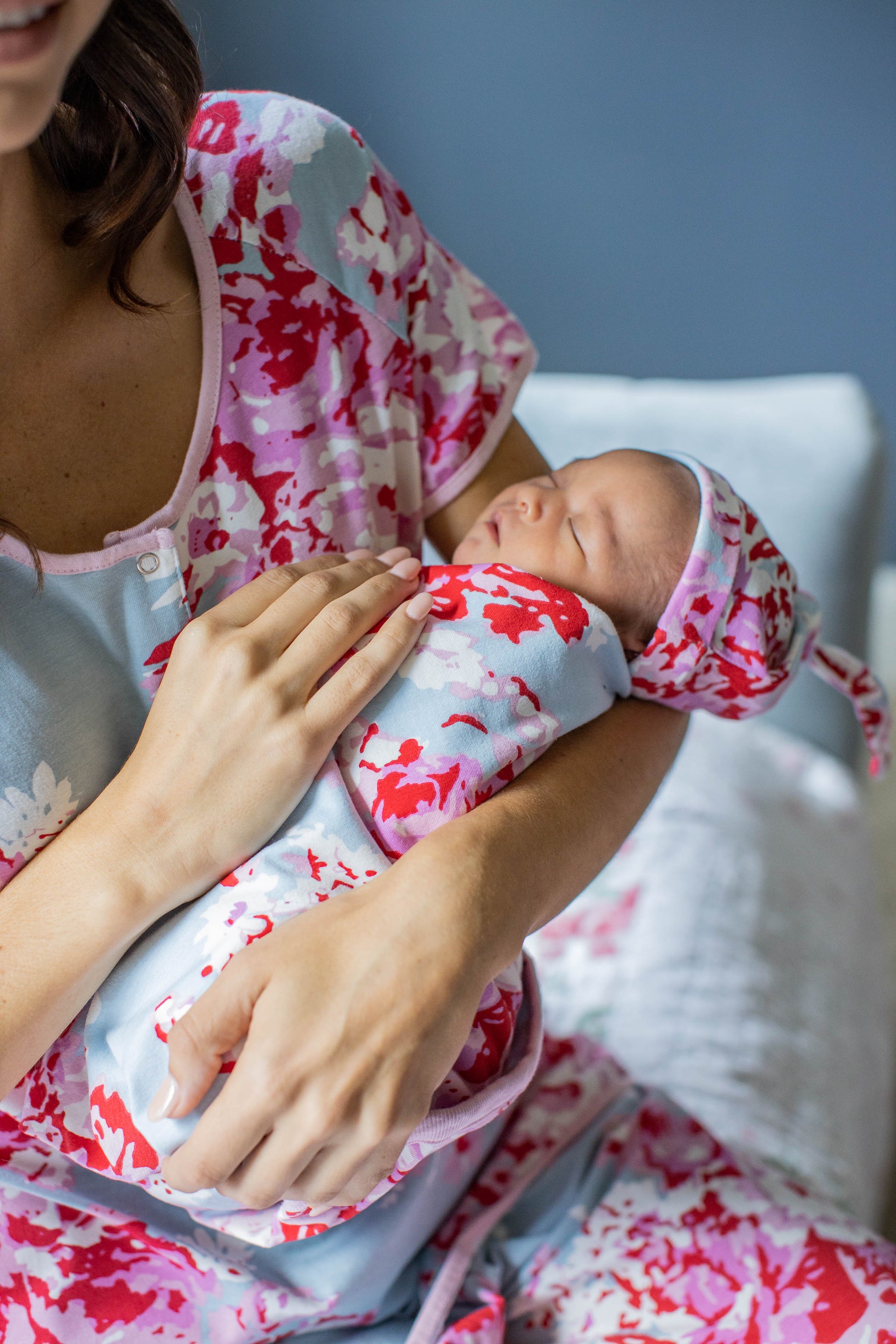 Mommy & Me Matching Maternity Nursing Pajamas,Big Sister & Baby Girl Set –  Baby Be Mine