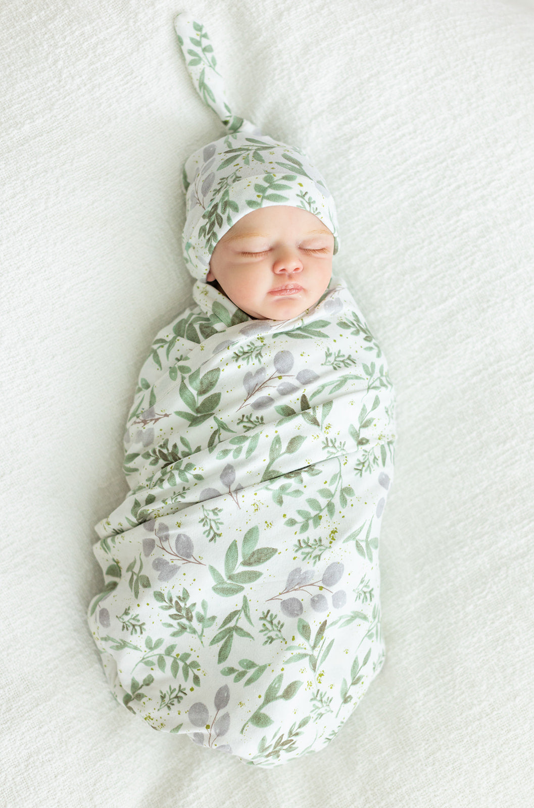 Olive Green Robe & Morgan Swaddle Blanket Set