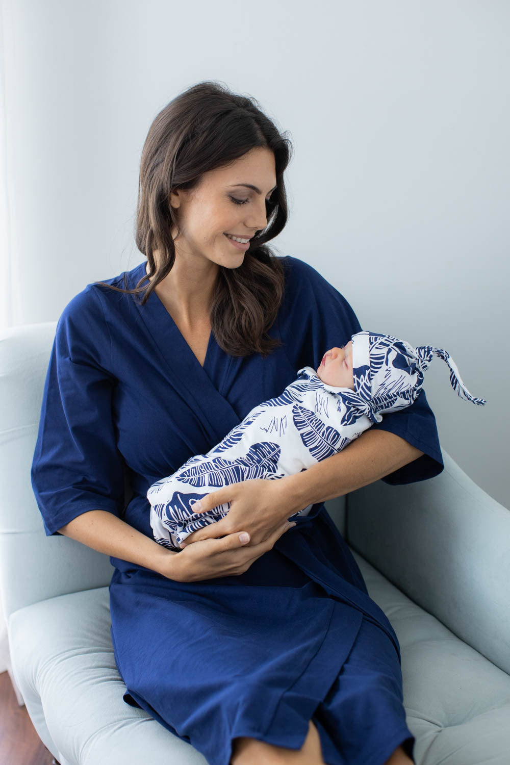 Mom robe and best sale baby boy swaddle set