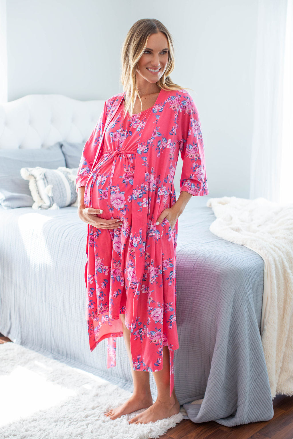 Rose 3 in 1 Labor Gown & Robe Set