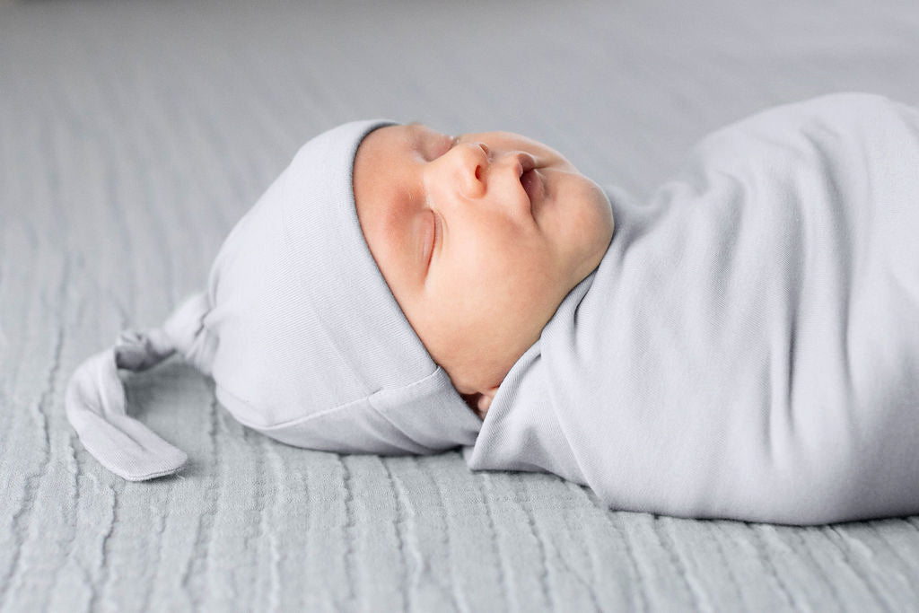 Light Grey 3 in 1 Labor Gown & Newborn Swaddle Blanket Set