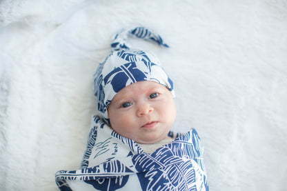 Serra Nursing Pajamas & Newborn Swaddle Blanket Set