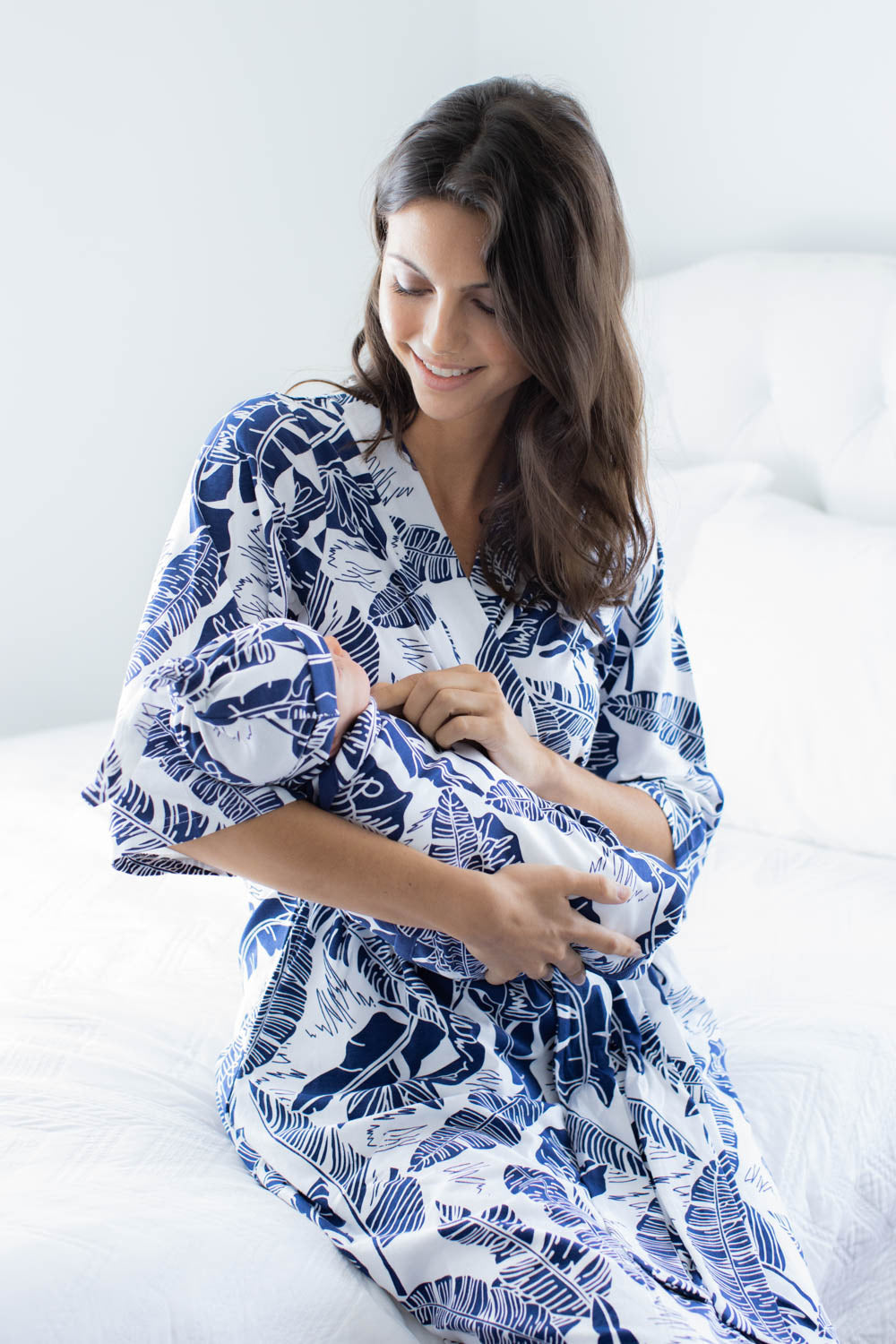 Serra Mommy & Daughter Robe Set & Newborn Swaddle Blanket Set