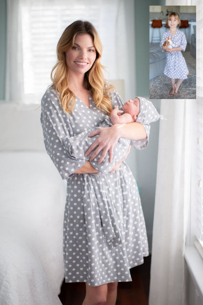 Lisa Big Sister & Mom Pregnancy Robe & Swaddle Blanket Set