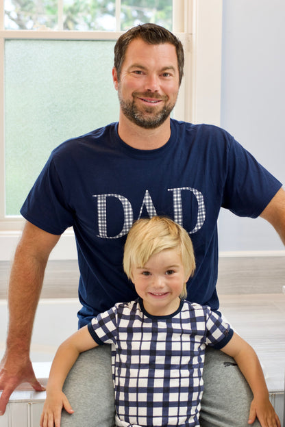 Blue Gingham Dad T-shirt