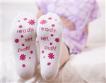 pink non skid labor socks