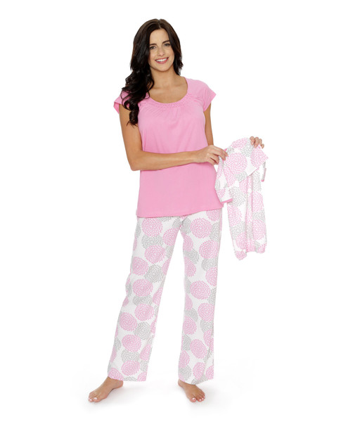Lilly Maternity/Nursing PJ's & Matching Baby Receiving Gown Set