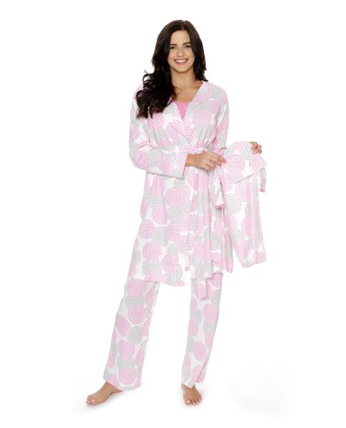 Lilly Maternity/Nursing PJ'S, Robe & Baby Receiving Gown Set